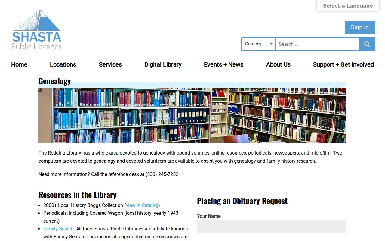 Redding city directory library genealogy area and local-history resources