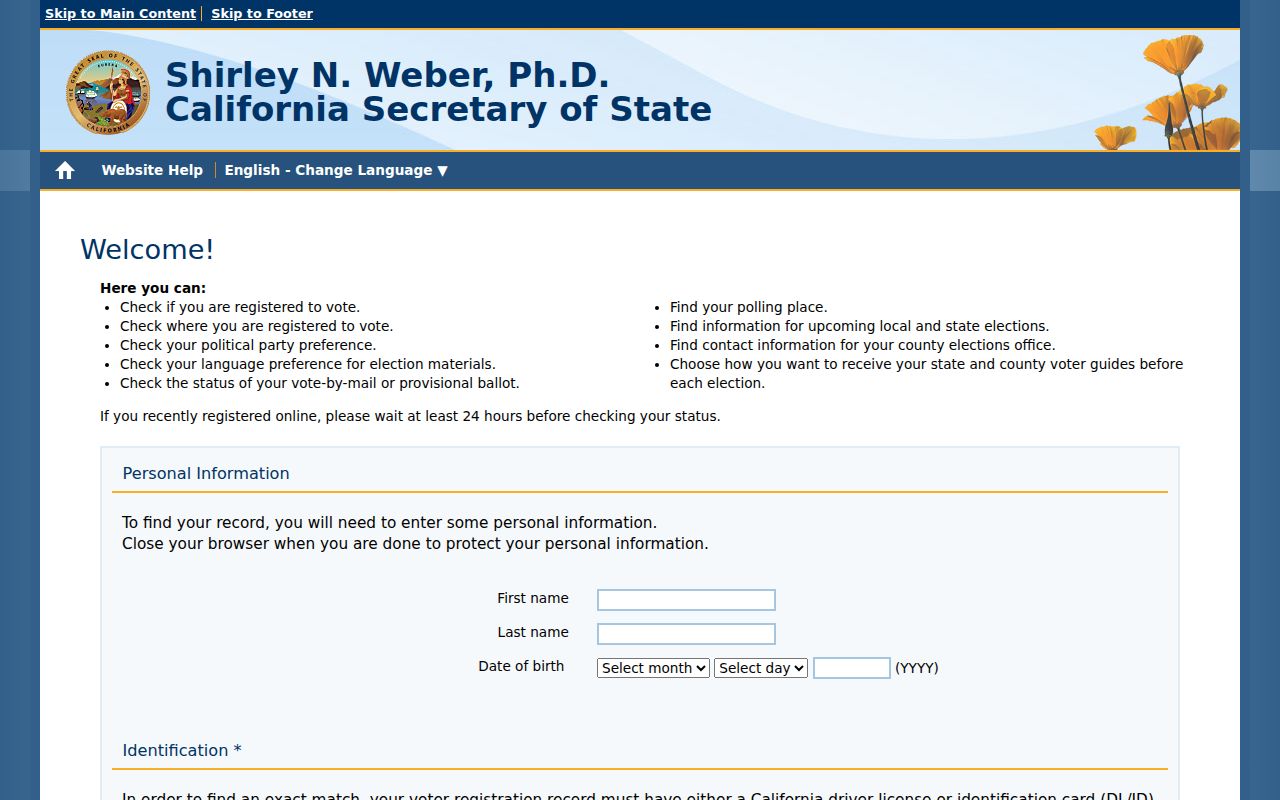 Redding residents directory source for California My Voter Status